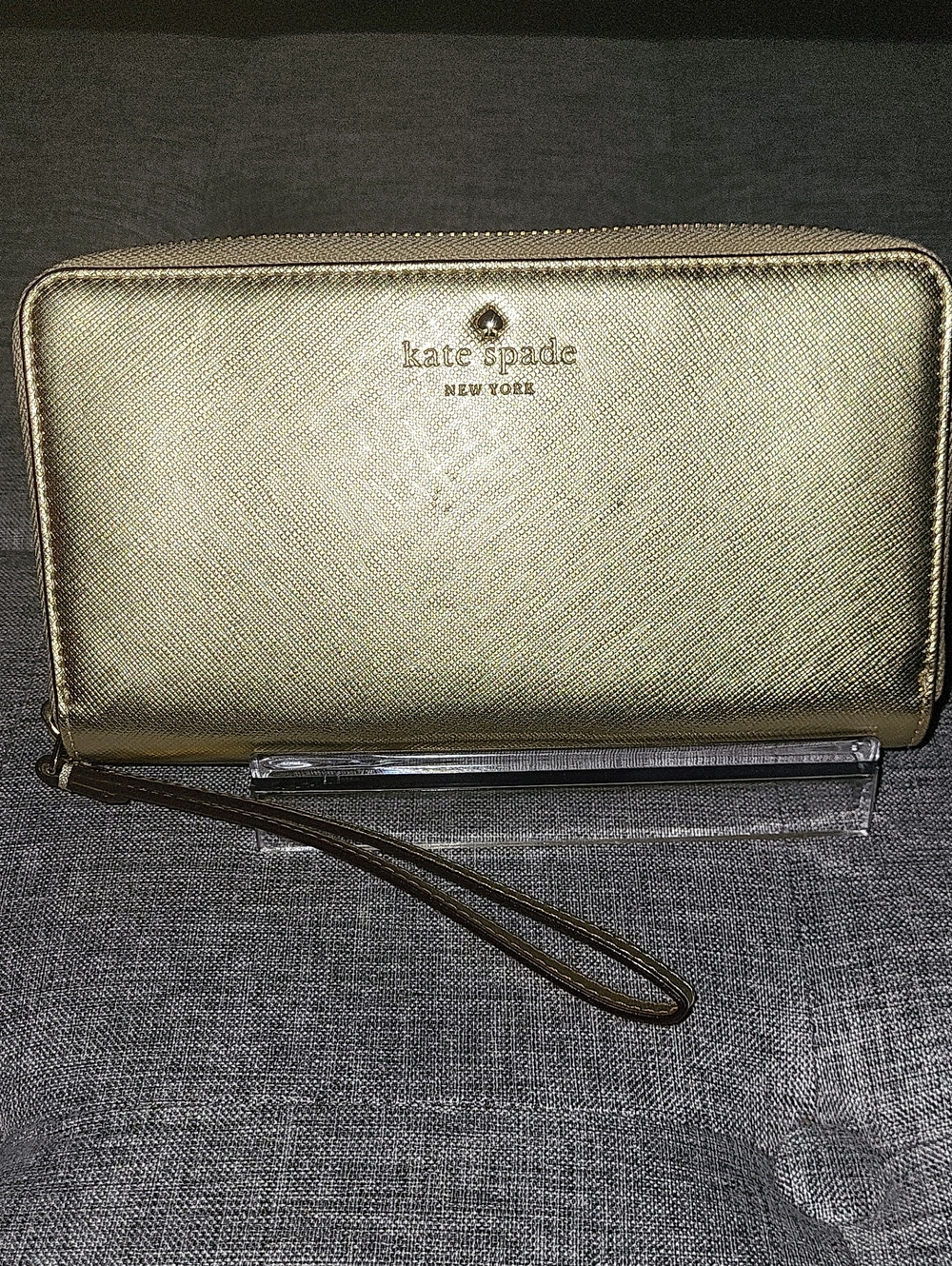 Kate Spade Gold Metallic Zip Wristlet